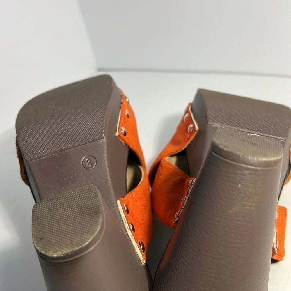 👡Nstree plataform shoes saude orange size 8 lightweight comfortable bright